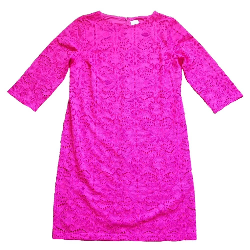 Chico's Pink Lace Sheath Dress Size 1 (8 Med)